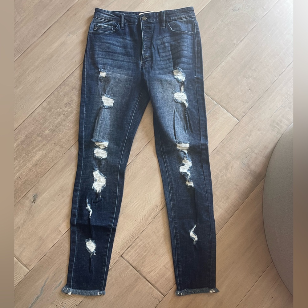 KanCan Blue Skinny Distressed Jeans